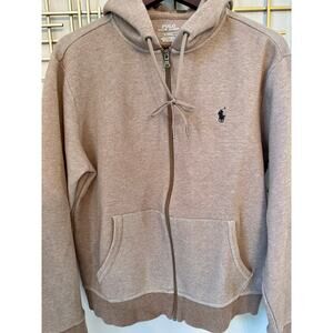 Polo Ralph Lauren Tan Zip Hoodie Pony Logo Size M